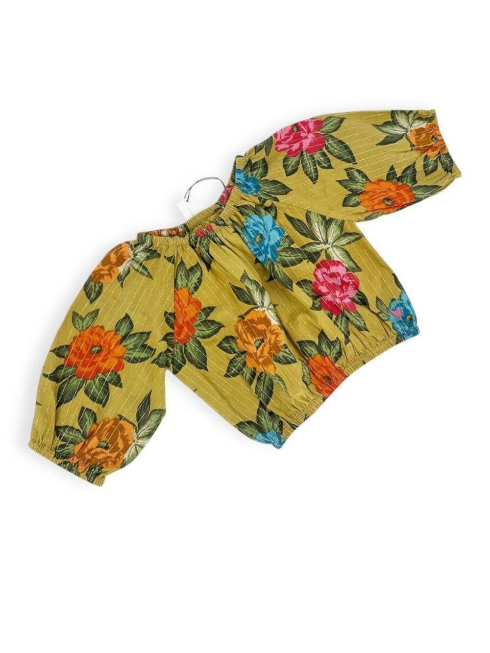 Pink Chicken Girls Floral Puff Sleeve Blouse Size 4 NWT